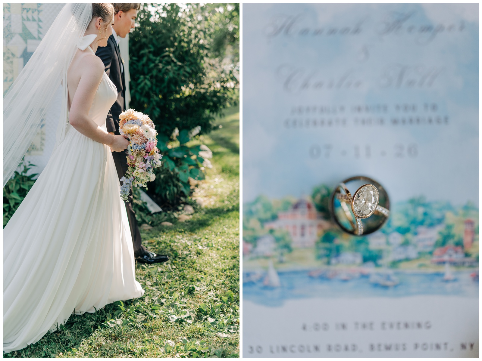 Summer Wedding in Bemus Point NY with pastel tones
